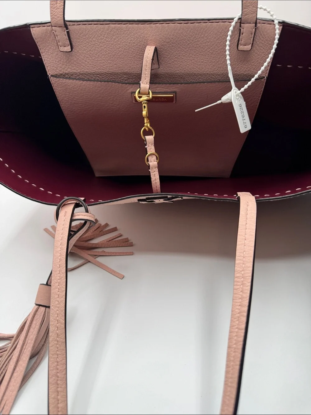 Tory Burch McGraw Leather Tote Dusty Pink